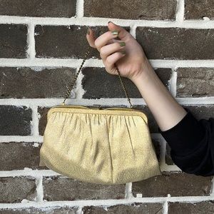 Vintage gold clutch purse, Ande